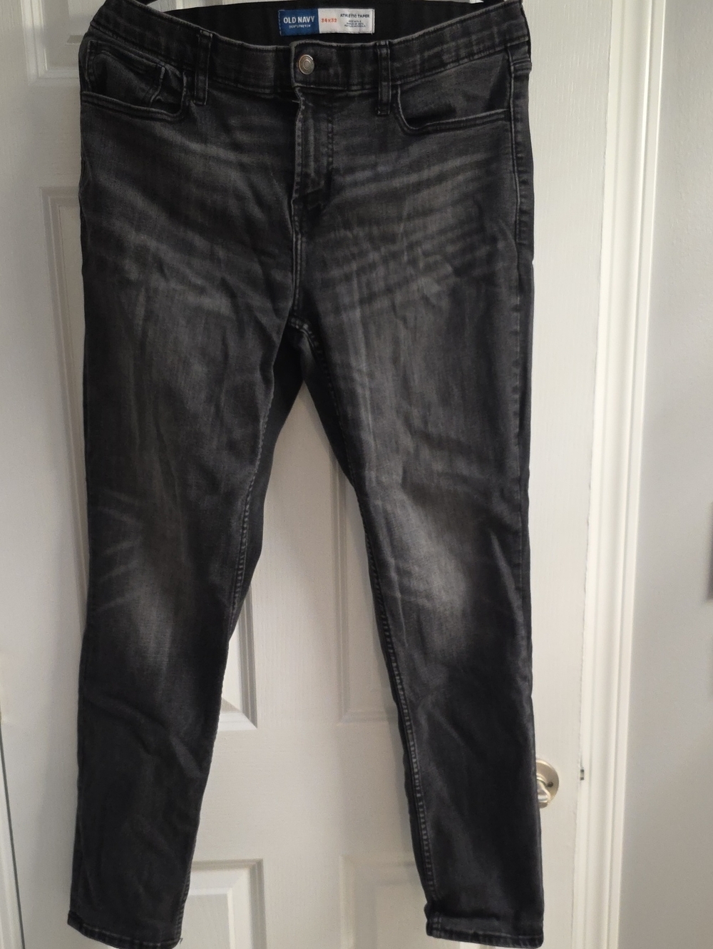 Old Navy Mens Black Washed Athletic Raper 360° Stretch Jeans